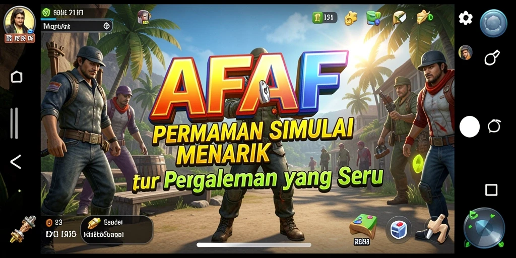 Screenshot gameplay AFAF yang menampilkan aktivitas simulasi menarik.