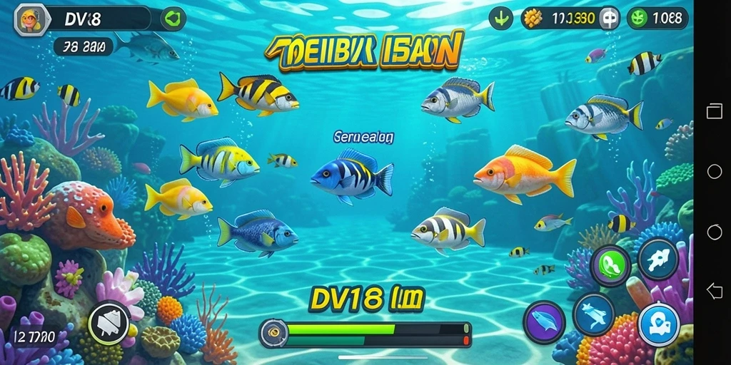 Tangkapan layar gameplay DV188 menampilkan aksi menembak ikan yang mendebarkan.