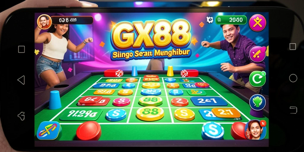 Tampilan gameplay seru di GX88 dengan kartu Bingo yang berwarna-warni.