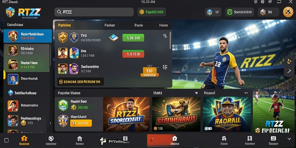 Tampilan menarik dari gameplay RTZZ dalam taruhan olahraga.