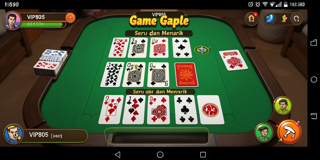 Tampilan gameplay Gaple yang seru dan interaktif dalam VIP805.